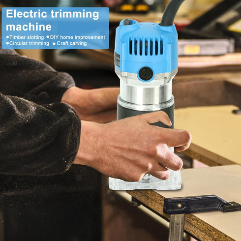 GIFZES 110V 800W Trimmer 1/4" 6 Wood Router Tool Compact Wood Router Tool for Woodworking, Electric Hand with Collets