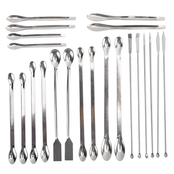 22 Pieces Steel Lab Spatula Micro Scoop Set, Tiny Mixing Spatula for Laboratory Sampling Spoon