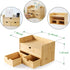 Wisuce Bamboo Desk Organizer, Mini Desktop Drawer Storage Box for Office Home Toiletries, No Assembly Required (3