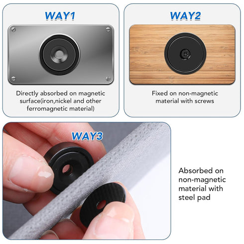 12Pack 70Lbs+ Countersunk 0.98x0.22inch MIKEDE Strong Neodymium Cup Magnets, Force Heavy Duty Black Round Base Cup