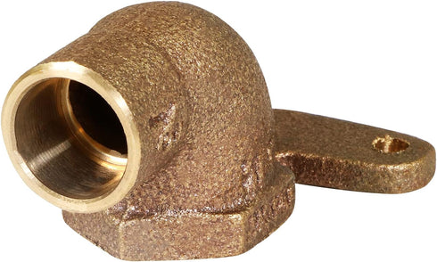 Everflow Supplies CFHE0012-NL 1/2" Nominal Diameter No Lead Hi-Ear Cast Brass 90 Degree Elbow with Sweat Socket