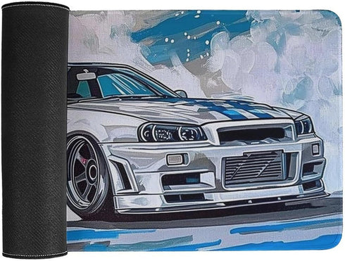 Large Mouse Pad Drift Car Jdm Car R34 Art Desk Mat, Computer Accessories for Gaming and Office Decor