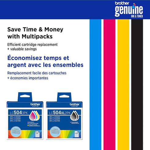 Brother LC504C 1355, 1365, 1367 Genuine Standard Yield Cyan Ink Cartridge (for use INKvestment and Printers)