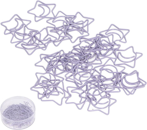 Star Paper Clips, 100pcs Star Moon Design, Cute Small Paperclips for Office School Organizing