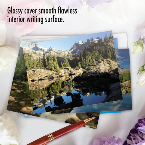 The Best Card Company 10 Assorted Landscape Thank You Notes Box Set 4 x 5.12 Inch with Envelopes (10 Designs, 1 Each)