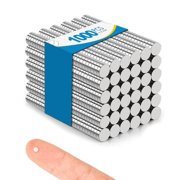 1000 Pack Small Magnets, 3x1mm Refrigerator Rare Earth Neodymium Magnets for Crafts, Whiteboard, Kitchen Cabinet