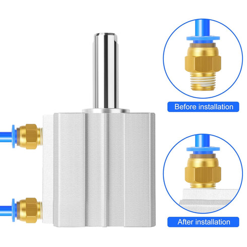 TAILONZ PNEUMATIC 50mm Bore 25mm Stroke Small Thin Cylinder Aluminum Air Cylinder SDA50-25