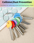 Vibit 80 Pack Key Caps Covers - 1 Inch Standard & 0.95 Inch Round Key Caps Set, 8 Colors, Key Head Protectors for