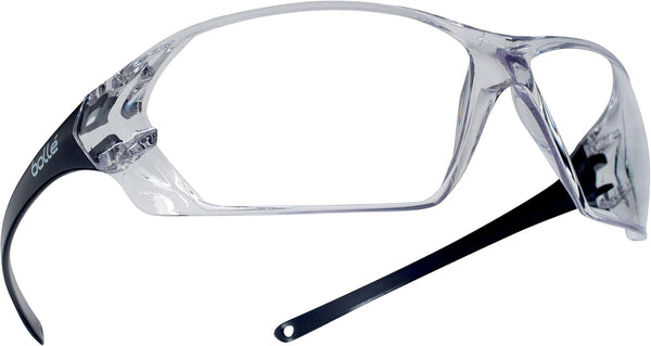 Boll Safety 253-PR-40057 Prism Safety Eyewear with Shiny Black Rimless Frame and Clear Anti-Scratch/Anti-Fog Lens