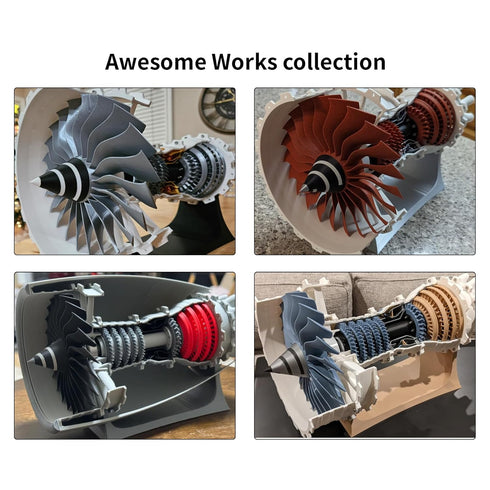 FYSETC 3D Printer Accessories - Jet Engine Model Components Kit, High Quality STEM Aviation Engine Hardware for DIY.