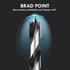 Brad Point Wood Drill Bit Set, 12Pcs with Double Flutes Design for Carpenter Woodworking and All Types of Wood (1/8" -