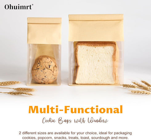 50 6.3 5.1 10.3 Inch Packaging Ohuimrt PCS Bread Bags for Homemade Sourdough Breads, x x Tin Tie Tab Lock Paper Bakery
