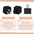 Bates Universal Travel Adapter, 2 Pack, Black, UK to US Plug Adapter, European to American Plug Adapter