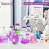 6 pcs 500ml Round Media Storage Bottles with GL45 Screw Cap in Purple, Borosilicate Reagent Bottles