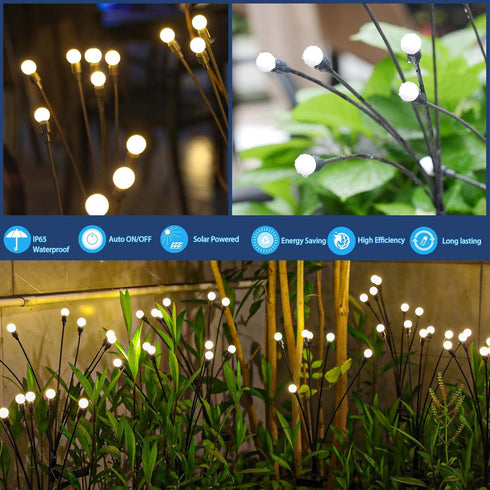 Bulb (4 Pack) TONULAX Solar Garden Lights - Upgraded Solar Swaying Light, Sway by Wind, Outdoor Lights, Yard Patio