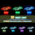 MARZIUS 3D 16 Race Sports Car Illusion Night Light Roadster-Shaped LED Table Lamp with Colors & Remote Control Gift