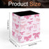 DOHTDGT 4.3" Pink Bow Tie PU Leather Pen Holder for Desk, Pencil Cup Makeup Brush Holder, Desk Organizer for Office