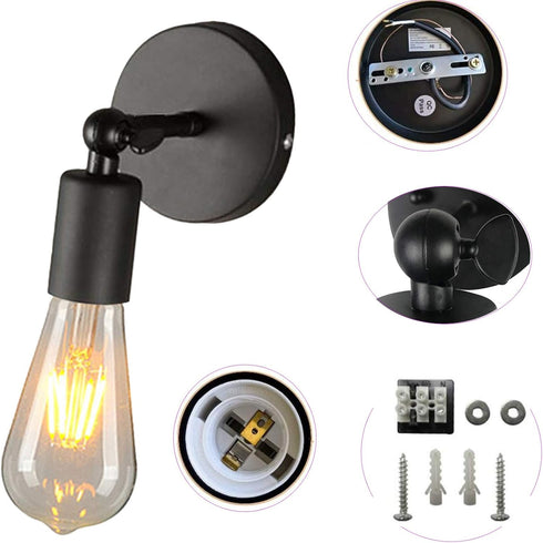 Industrial Edison Retro Wall Mount Lamp Antique Wall Sconces Lighting for Bedside, Farmhouse, Hallway, Kitchen, Bedroom
