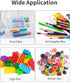Sooez 6 Pack Pencil Box, Hard Plastic School Supplies Container with Lid, Clear Stackable Crayon Boxes