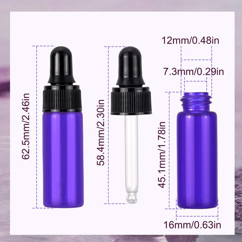 Kesell 5ml Small Dropper Bottles, Empty Essential Oil Glass Vials with Glass Eye Dropper (Pack of 20)