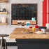 Chalkboard Calendar and Bulletin Combo Board, 18" x 22", Brown Wooden Frame, Magnetic, Perfect for Office, Home School,