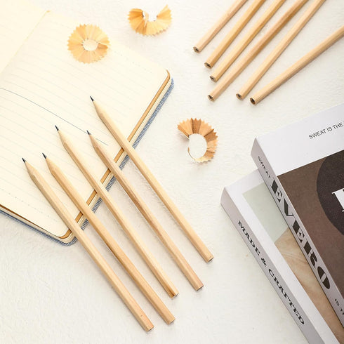 Fumete 500 Pieces Wooden Pencils Bulk, Hexagonal Grip HB Graphite Pencil Pack for Home Office Writing Supplies