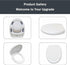 MinSha 17 Inch V/O-Shape Round Toilet Seat with Soft Close - Heavy Duty O-Shape PP Plastic Toilet Seat Replacement |