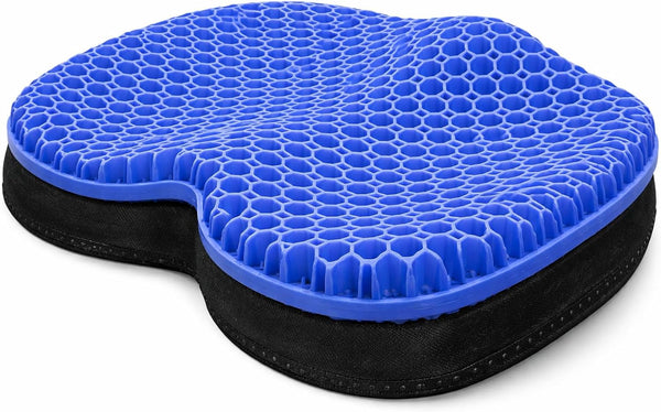 Blue Gel TPU Seat Cushion Contoured Honeycomb Cooling Gel Cushion for Long