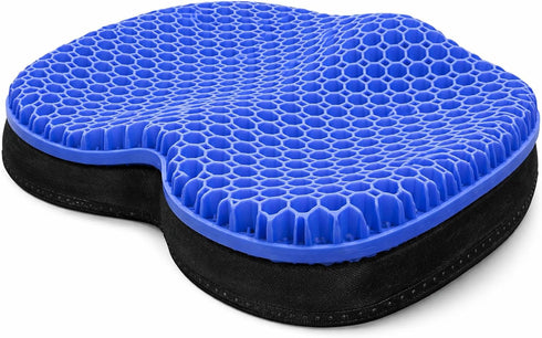 Blue Gel TPU Seat Cushion Large Contoured Honeycomb Cooling Gel Cushion for