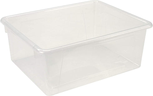 Storex 5-Pack Letter Size Deep Storage Tray – Unbreakable Clear Organizer Bin for Classroom, Office, Home