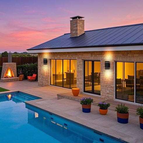 futxnziey 1 Pack, Outdoor Wall Lights Integrated LED Up Down Lights, Modern Black Outdoor Wall Light with Dusk to Dawn