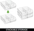 6 Closets, 2 Pack mDesign Plastic Home Office Wide Bin Organizer with Compartments for Cabinets, Drawers, Desks