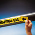 Brady 20449 Economy Pipe Markers-To-Go, B-736, 1" Height X 8" Width, Black On Yellow Self-Sticking - Plastic Film, Legend "Natural Gas"