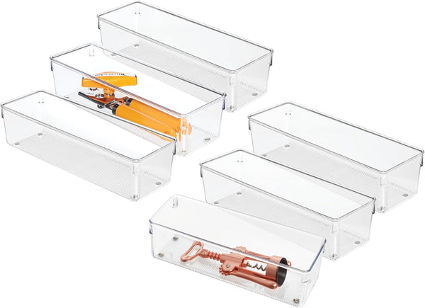 iDesign Plastic Drawer Organizer Bins - Storage for Kitchen, Bathroom, and Desk