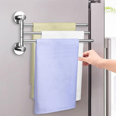 3-Arm Magnetic Swivel Towel Rack, Stainless Steel Towel Bar, Magnetic Paper Towel Holder for Fridge,Magnetic Towel