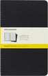 Moleskine Cahier Journal: Soft Cover, Large (5" x 8.25") Squared/Grid, Black, 80 Pages (Set of 3)