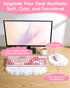Set Cloud Wrist Rest for Keyboard and Mouse, Ergonomic Memory Foam Wrist Support & Adjustable Keyboard Stand with Two