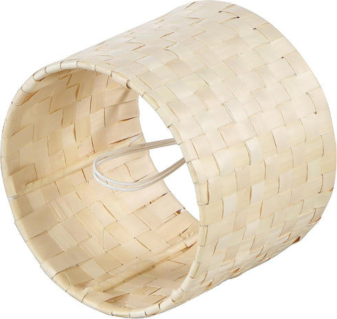 Aspen Creative 50502 5" 5" 4" Natural Palm Leaf Chandelier Clip-On Drum Shade, Top x Bottom x Height