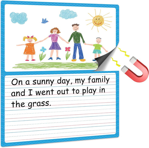 Jumbo Magnetic Draw & Write Paper, Dry Erase Handwriting Lined Paper for Classroom Whiteboard Teaching Supplies