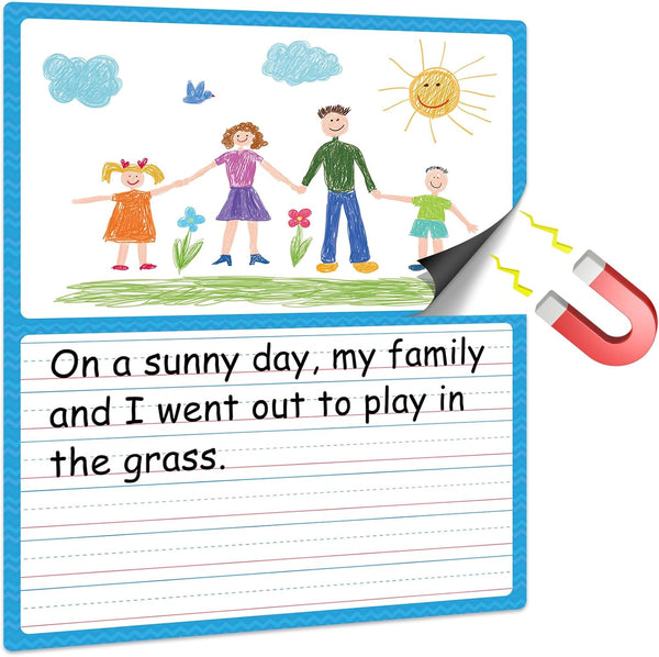 Jumbo Magnetic Draw & Write Paper, Dry Erase Handwriting Lined Paper for Classroom Whiteboard Teaching Supplies