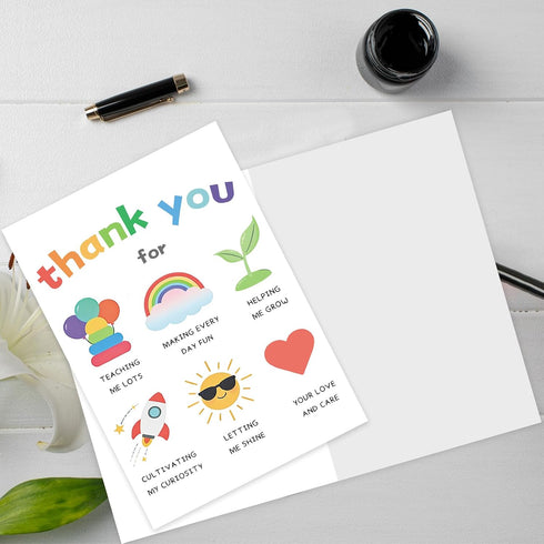 MOROLURU Teacher Thank You Card, Appreciation Greeting Card for Teacher, Thank You for Teaching Me Lots and Making