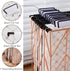 Y YOMA 12 Pack Decorative Hanging File Folders, Letter Size, Rose Gold, 1/5-Cut Adjustable Tabs, 3 Black Foil Design