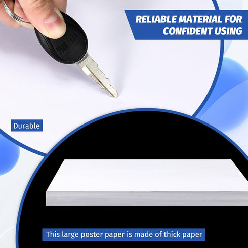 Gersoniel 100 Pcs Printer Paper, 11 x 17 Inch Copy Paper, 52 lb Glossy Heavy Cardstock for Presentation Office Supplies
