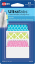 Avery Multiuse Ultra Tabs, 2" x 1.5", 24 Repositionable Tabs, Assorted Designs, 2-Side Writable