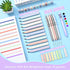 Clear Pencil Case with 12 Colors Highlighter, 5 Quick Dry Retractable Black Ink Pens, 6 Mechanical Pencils, 6-in-1