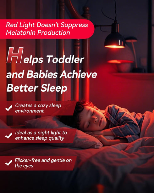 625nm Bulbs 100% Bulb, 9W Bulb A19 60W Bulbs Nursery,2 Pack Neporal Red Light for Sleep, Blue Light Blocking Light Red