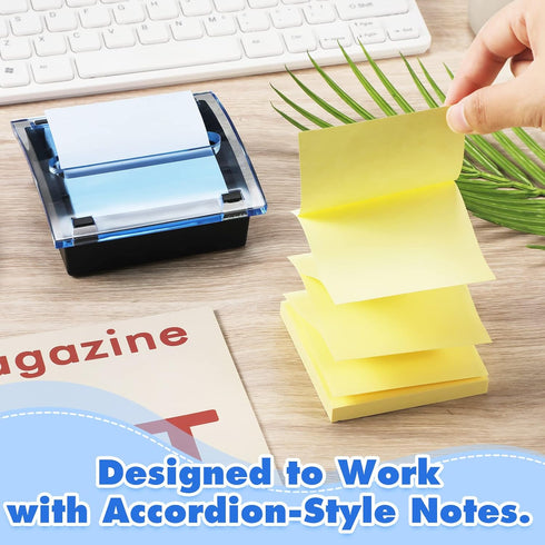 Pop Up Notes Dispenser Acrylic Holder for 3 x 3 Inch Sticky Notes, Black Base Clear Top Small Container for Office Home