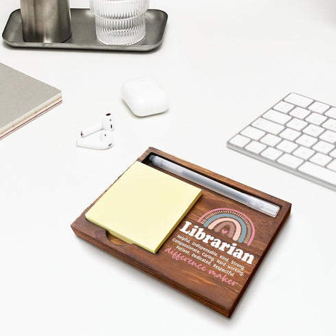 Librarian Sticky Note Holder, Office Decor, Thank You Appreciation Gifts for Women Self-Stick Note Pad Holders WPP14