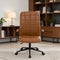 Clyrava Antique Brown PU Leather High Back Office Chair with Armrest Soft, Foam