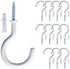 12 Pcs Heavy Duty Ceiling Hooks for Hanging Plants, 2.9 inches White Vinyl Coated Screw in Plant Hooks for Indoor